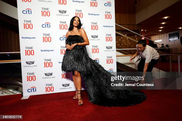 Aurora James attends the 2022 TIME100 Gala on June 08, 2022 in New York City.