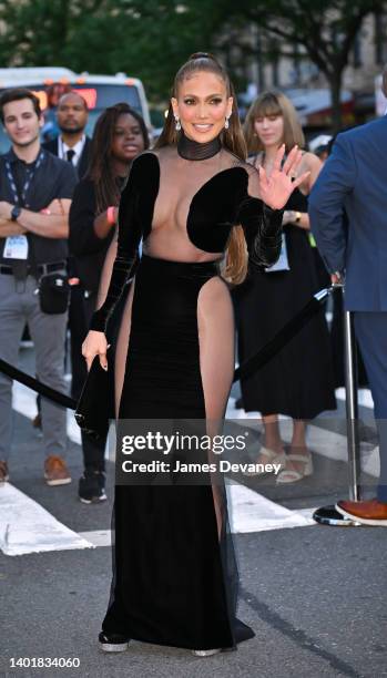 Jennifer Lopez arrives to the "Halftime" premiere at the United Palace during the Tribeca Film Festival opening night on June 08, 2022 in New York...