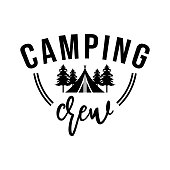 camping crene, camping lettering quote vector