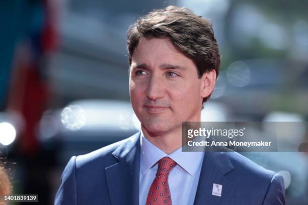 Prime Minister Justin Trudeau of Canada arrives alongside his wife Sophie Gregoire Trudeau to the Microsoft Theater for the opening ceremonies of the...