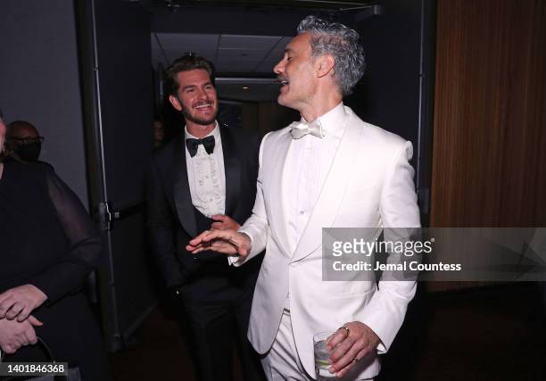 Andrew Garfield and Taika Waititi attend the 2022 TIME100 Gala on June 08, 2022 in New York City.