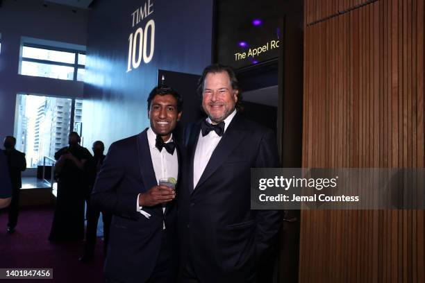 Rohan Pavuluri and Marc Benioff attends the 2022 TIME100 Gala on June 08, 2022 in New York City.