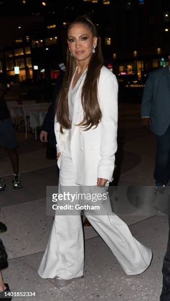 Jennifer Lopez arrives at the after party for Tribeca Festival Opening Night & World Premiere of Netflix's "Halftime" on June 08, 2022 in New York...