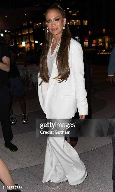 Jennifer Lopez arrives at the after party for Tribeca Festival Opening Night & World Premiere of Netflix's "Halftime" on June 08, 2022 in New York...