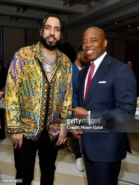 French Montana and Mayor of New York City Eric Adams attend the after party at Avra for the Tribeca Festival Opening Night & World Premiere of...