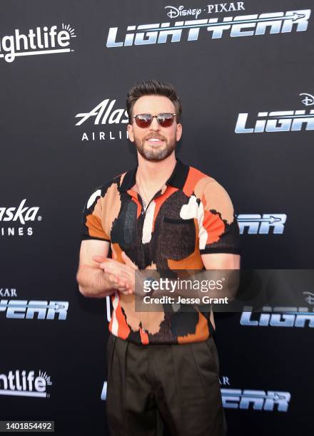 Chris Evans attends the World Premiere of Disney and Pixar's feature film "Lightyear" at El Capitan Theatre in Hollywood, California on June 08,...