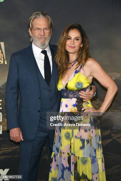 Jeff Bridges and Amy Brenneman attend FX's "The Old Man" season 1 LA Tastemaker event at Academy Museum of Motion Pictures on June 08, 2022 in Los...