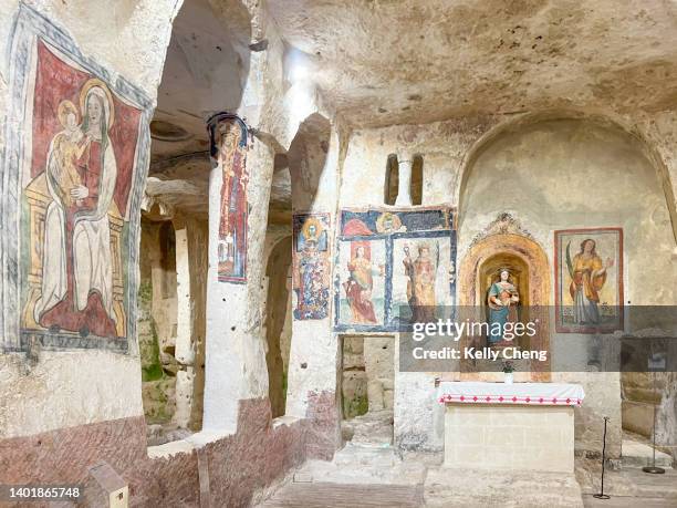 chiesa di santa lucia alle malve, matera - basilicata region stock pictures, royalty-free photos & images