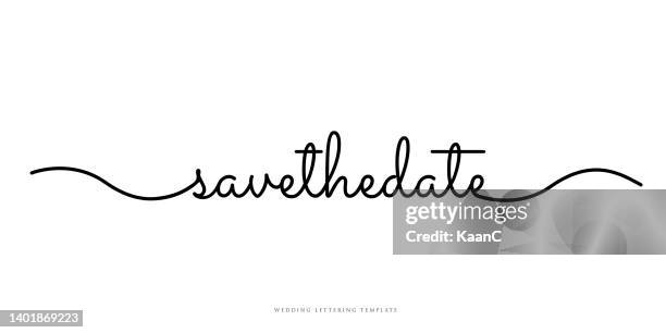 save the date - wedding lettering design. heart shape vector illustration. stock illustration - making a reservation stock illustrations