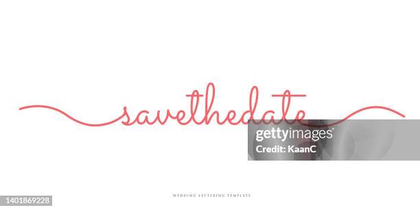 stockillustraties, clipart, cartoons en iconen met save the date - wedding lettering design. heart shape vector illustration. stock illustration - reserveren