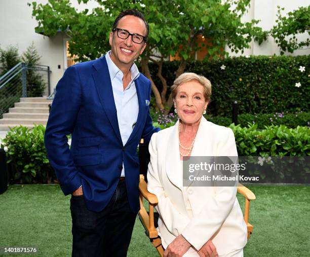 Charlie Collier and Julie Andrews attend the private cocktail reception with Life Achievement Honoree Julie Andrews at Fox Studio Lot on June 08,...