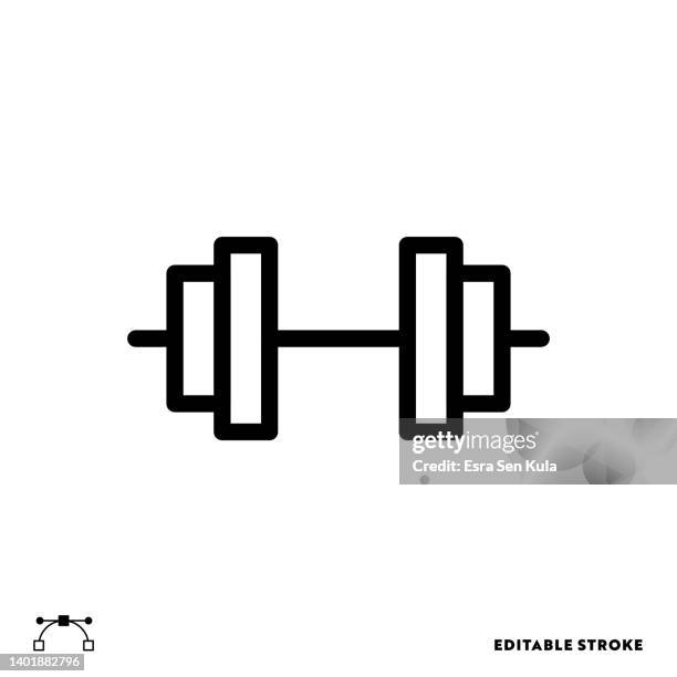 dumbbell line icon design with editable stroke. suitable for web page, mobile app, ui, ux and gui design. - cross training stock illustrations