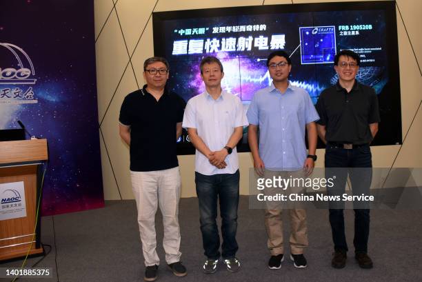 Chief scientist of China's Five-hundred-meter Aperture Spherical Radio Telescope Li Di and research fellow from the National Astronomical...