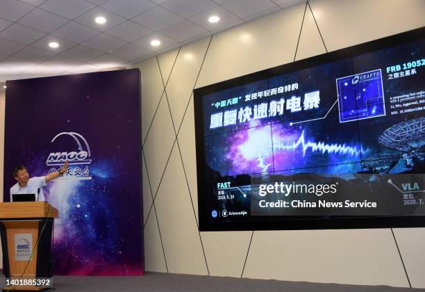 Chief scientist of China's Five-hundred-meter Aperture Spherical Radio Telescope Li Di speaks during an interview on June 7, 2022 in Beijing, China....