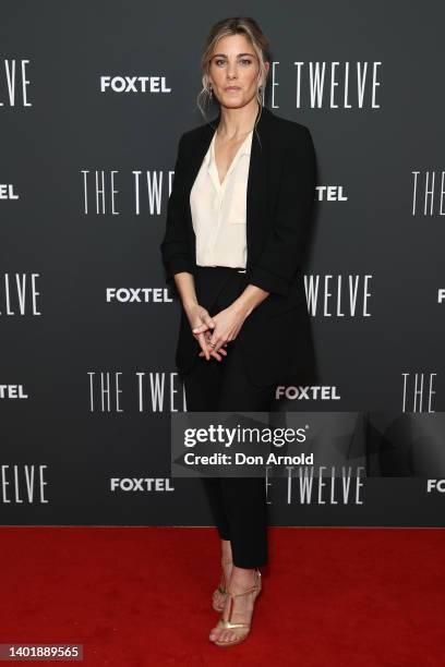 Brooke Satchwell attends the premiere of the new FOXTEL Original 'The Twelve' on June 09, 2022 in Sydney, Australia.