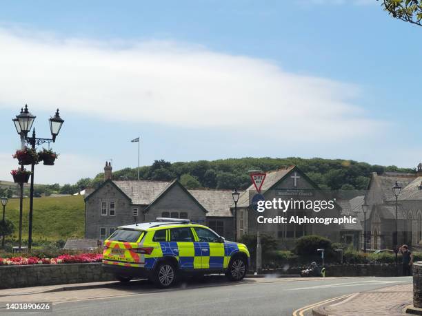 cornish road - police car stock pictures, royalty-free photos & images