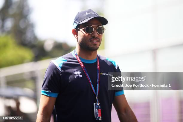 Roy Nissany of Israel and DAMS walks in the Paddock during previews ahead of Round 6:Baku of the Formula 2 Championship at Baku City Circuit on June...