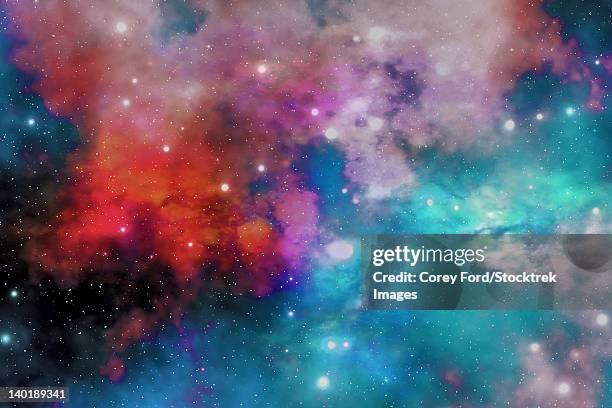 cloud and star remnants after a supernova explosion. - star cluster stock illustrations