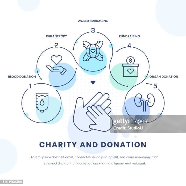 charity and donation infographic design - foster stock illustrations
