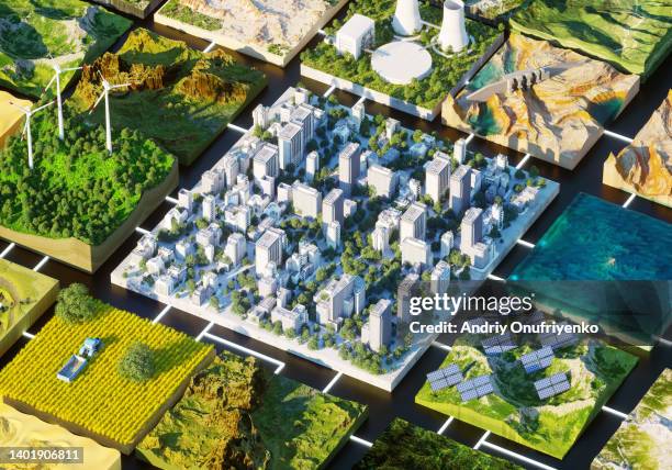 sustainability data cross section - cidade inteligente imagens e fotografias de stock