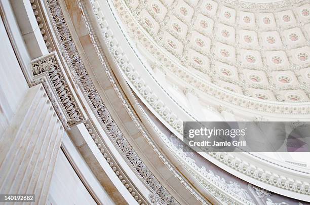 usa, washington dc, capitol building, close up of coffers on ceiling - government building stockfoto's en -beelden