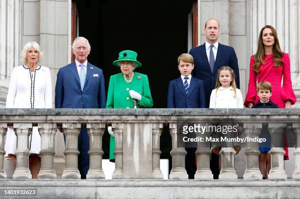 Camilla, Duchess of Cornwall, Prince Charles, Prince of Wales, Queen Elizabeth II, Prince George of Cambridge, Prince William, Duke of Cambridge,...