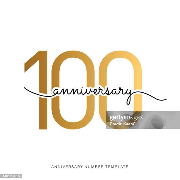 stockillustraties, clipart, cartoons en iconen met anniversary logo template isolated, anniversary icon label, anniversary symbol stock illustration - getal 100