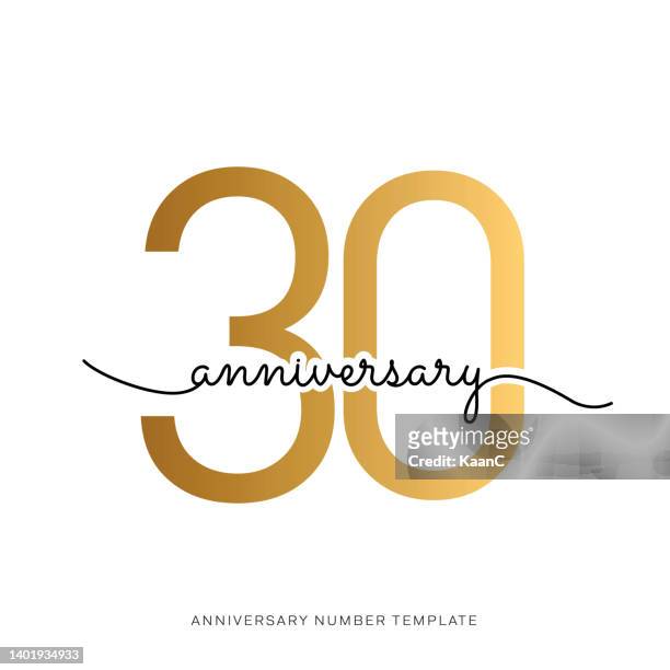 anniversary logo template isolated, anniversary icon label, anniversary symbol stock illustration - 30th anniversary event stock illustrations