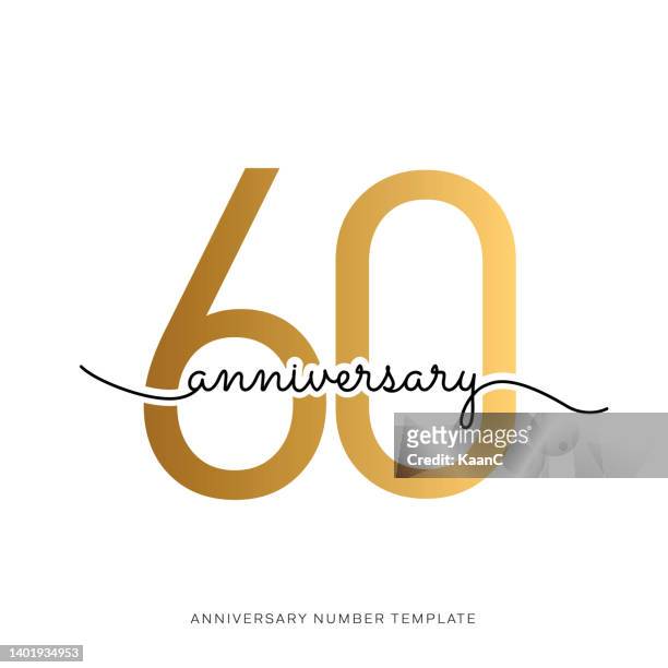 anniversary logo template isolated, anniversary icon label, anniversary symbol stock illustration - number 60 stock illustrations