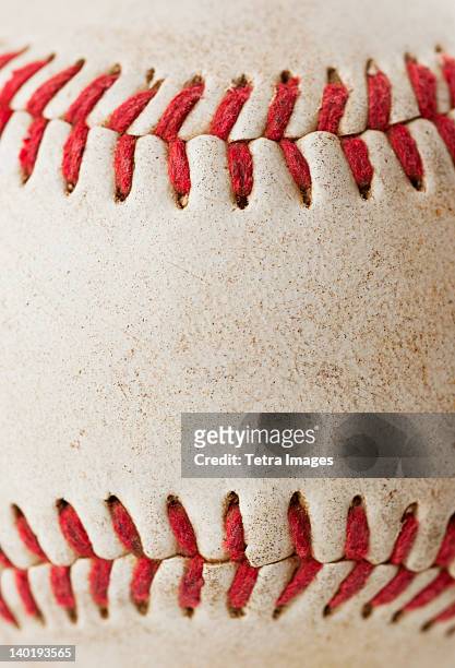 close-up of baseball ball - baseball pattern stock-fotos und bilder