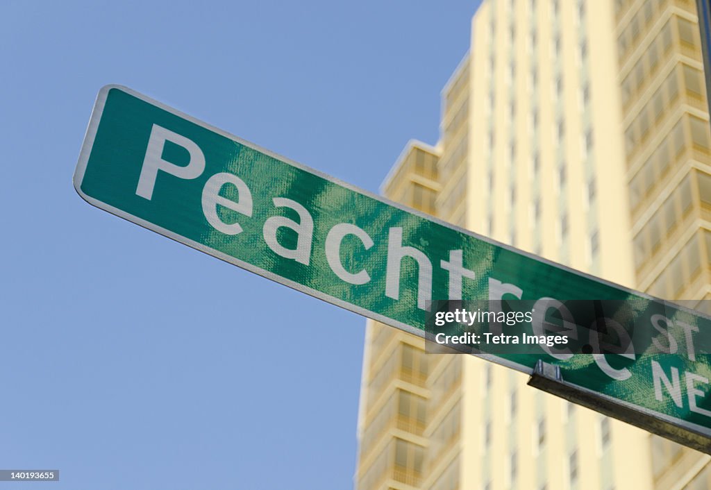 USA, Georgia, Atlanta, Low angle view of Peachtree Center