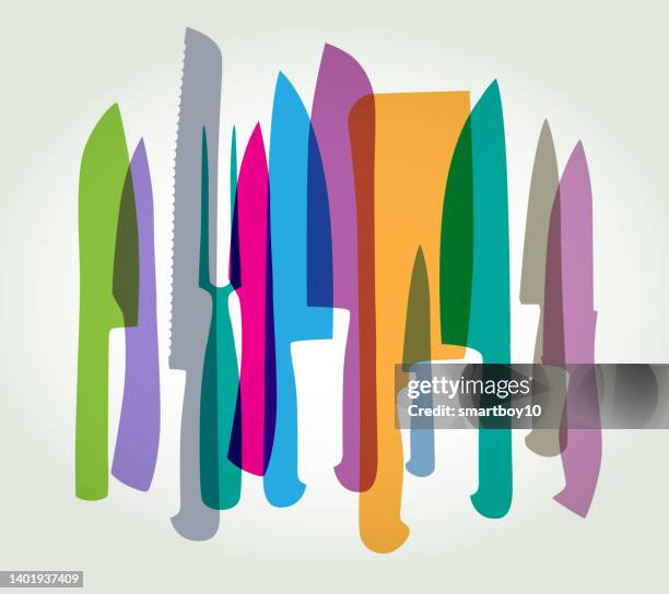 kitchen knives - cleaver stock illustrations