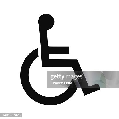 Handicapped Arabic Sign Handicapped Vector Black Line Symbol Isolated High-Res Vector Graphic ...
