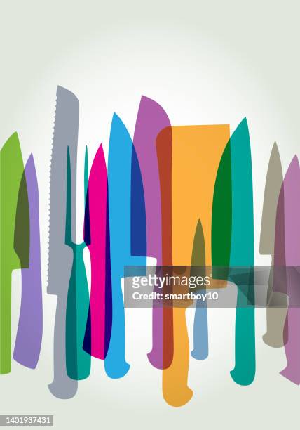 ilustrações de stock, clip art, desenhos animados e ícones de kitchen knives - carving knife