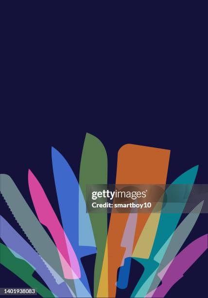 kitchen knives - carving knife stock illustrations