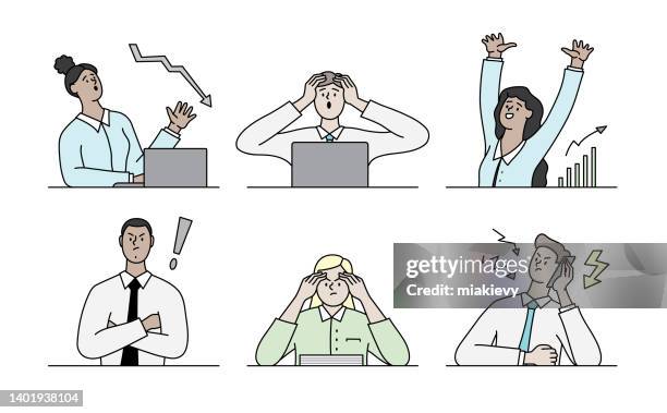 business people expressions - flat job stock illustrations