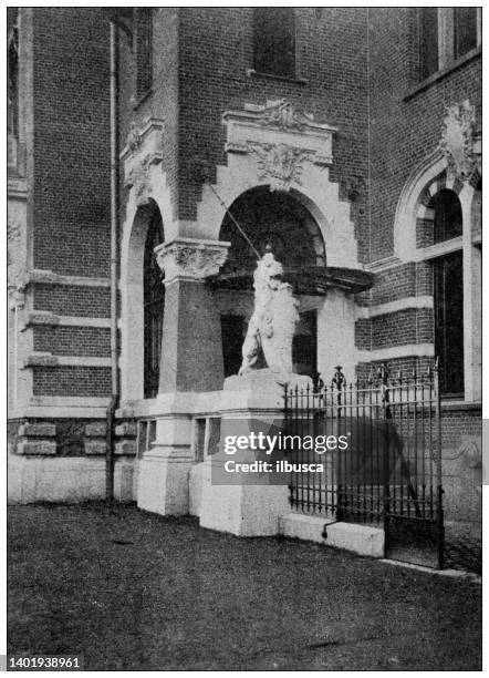 antique photo: institut pasteur in lille - louis pasteur stock illustrations