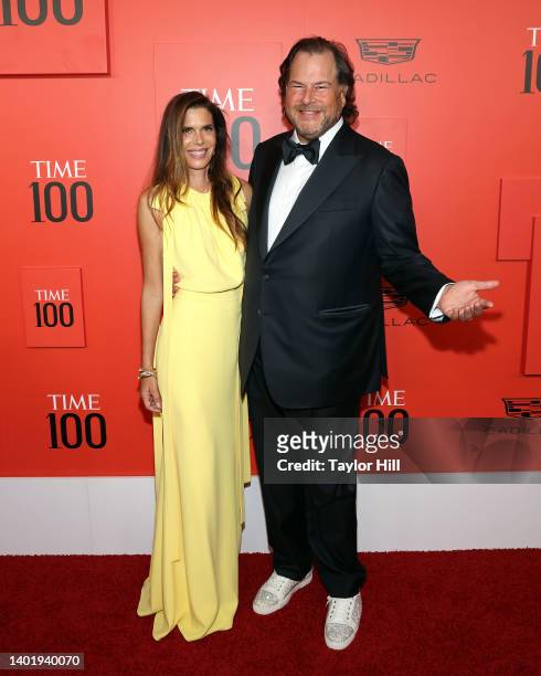 Lynne Benioff and Marc Benioff attend the 2022 Time 100 Gala at Frederick P. Rose Hall, Jazz at Lincoln Center on June 08, 2022 in New York City.