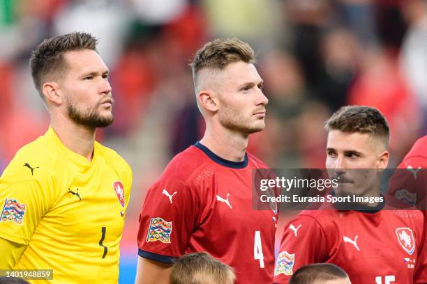 Jakub Brabec of Czech Republic getting into the field during the UEFA Nations League League A Group 2 match between Czech Republic and Switzerland at...