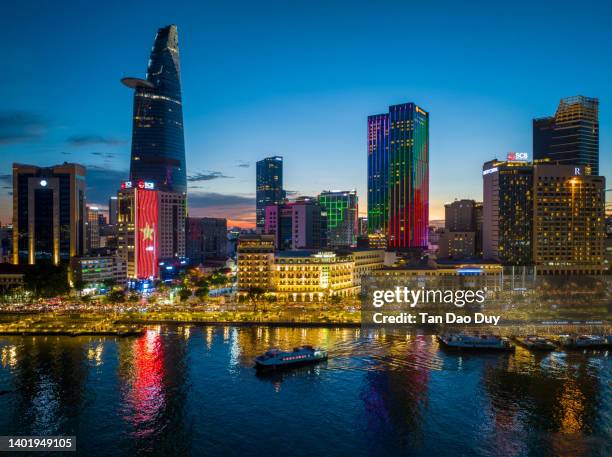 vietnam - ho chi minh city panorama - aerial view - high quality - ho chi minh city 個照片及圖片檔