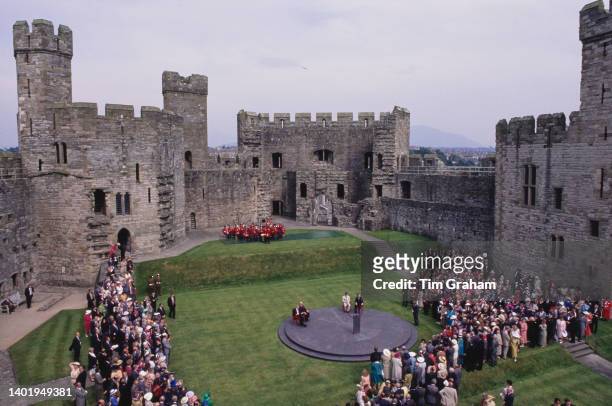 Prince Charles at Caernarfon Castle on the 25th anniversary of his investiture as the Prince of Wales in Caernarfon, Wales, 1st July 1994.