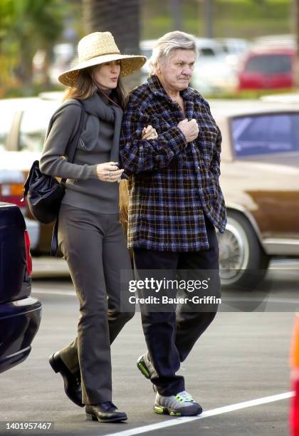 Kim Weeks and Charles Bronson are seen in Malibu on January 03, 2000 in Los Angeles, California.
