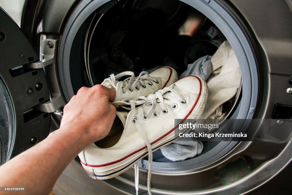 Washing sneakers