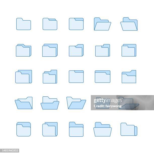 folder icons - open briefcase stock illustrations