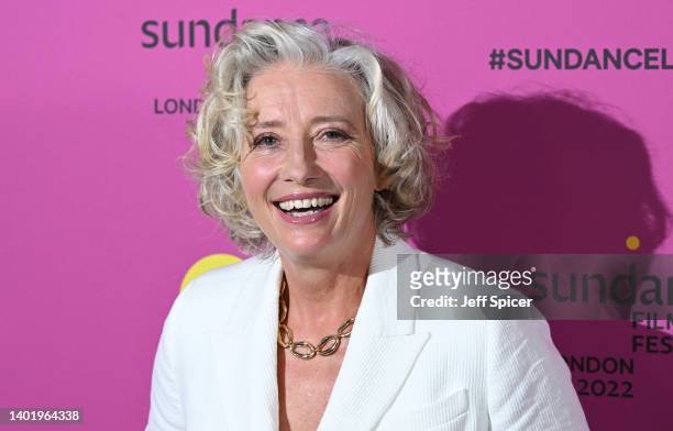 Emma Thompson attends the "Good Luck to You, Leo Grande" premiere at Sundance Film Festival London at Picturehouse Central on June 9, 2022 in London,...