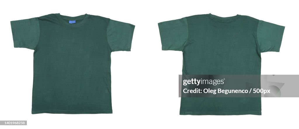 High angle view of t-shirt on white background,Moldova