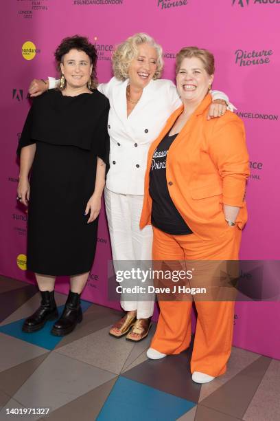 Sophie Hyde, Emma Thompson and Katy Brand attend "Good Luck to You, Leo Grande" Premiere - Sundance Film Festival: London at Picturehouse Central on...