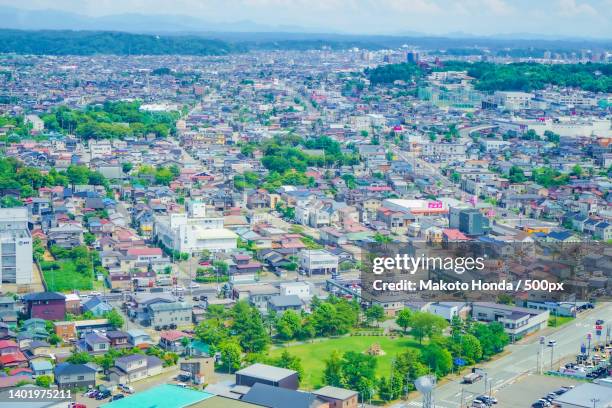 akita city landscape from serion akita city port tower - stan honda bildbanksfoton och bilder