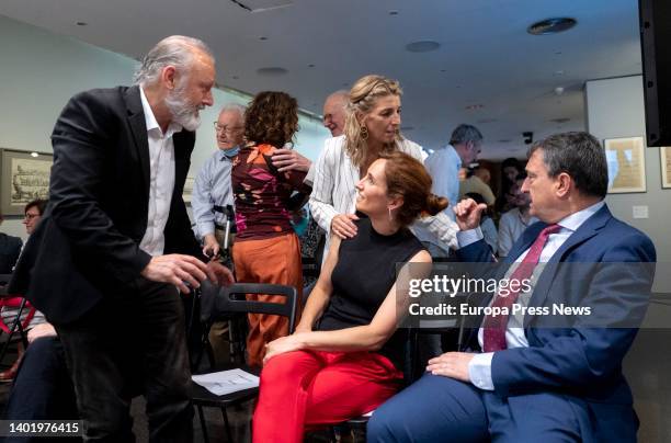 United Podemos deputy for Vizcaya Roberto Uriarte; Second Vice-President and Minister of Labor and Social Economy, Yolanda Diaz; Mas Madrid...