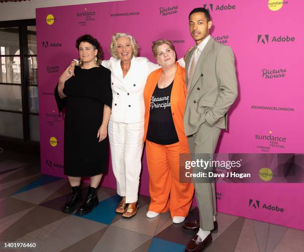Sophie Hyde, Emma Thompson, Katy Brand and Daryl McCormack attend the "Good Luck to You, Leo Grande" Premiere - Sundance Film Festival: London at...